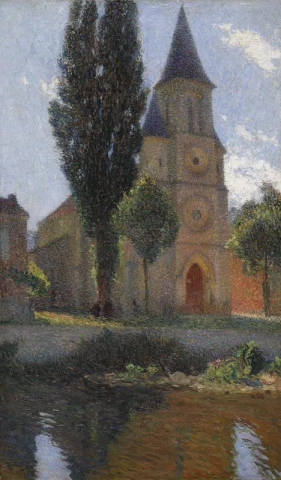 Kyrkan i Labstide-du-Vert en sommarmorgon ca 1898