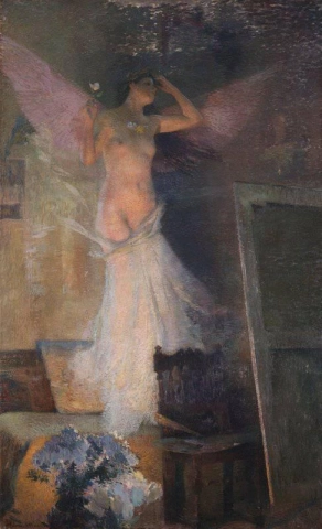 Die Muse des Malers um 1900
