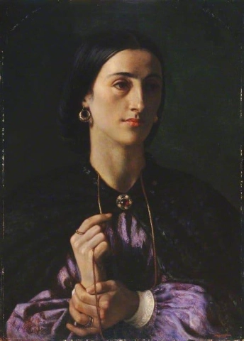 Una dama con cadena de oro y aretes 1861