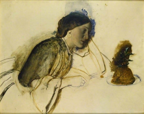 La cena de Navidad de la pobre actriz Ca. 1860