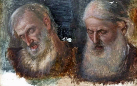 Two Studies Of Jews Heads For Christians And Christians Ca. 1868