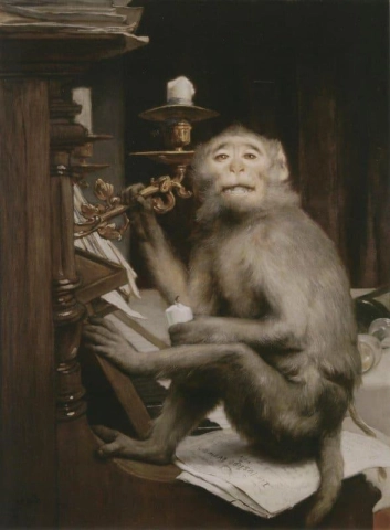 ピアノを弾く猿