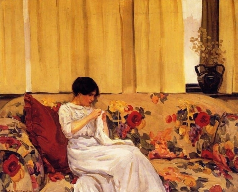 印花棉布沙发，约 1913 年