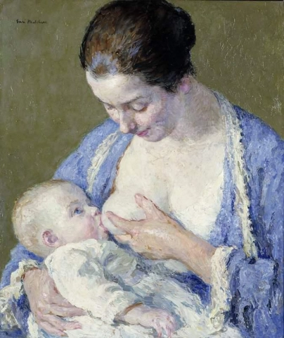 Mãe e filho por volta de 1920