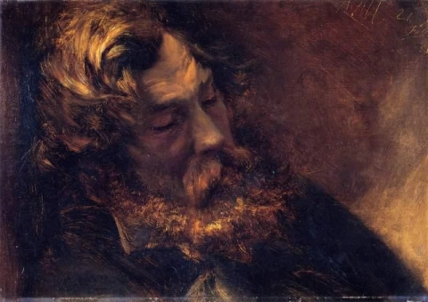 Mann schläft 1855