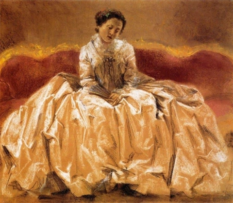 Modelstudie voor Wilhelmine Von Bayreuth ca. 1851-1852