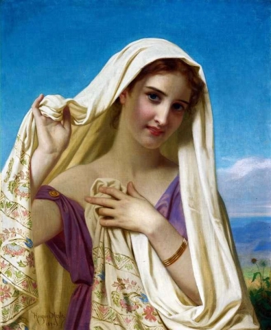 戴面纱的年轻女孩 1880
