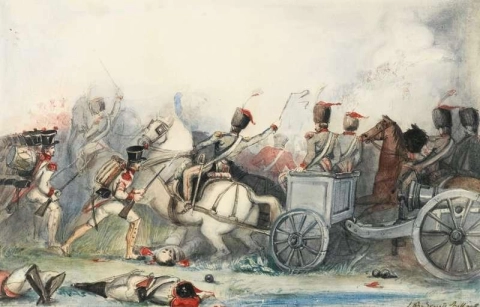 Midden in een veldslag, 1840