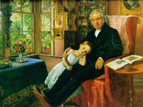 Джеймс Вятт и его внучка Мэри 1849 г.