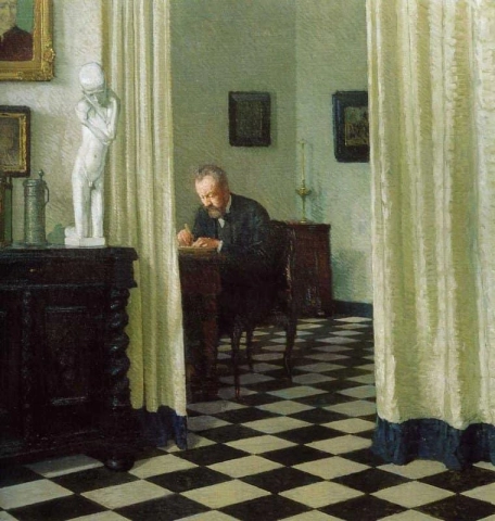 Selbstporträt in seinem Arbeitszimmer 1906