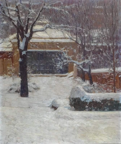 Winter in de Hohe Warte Rothschild-tuinen, ca. 1902