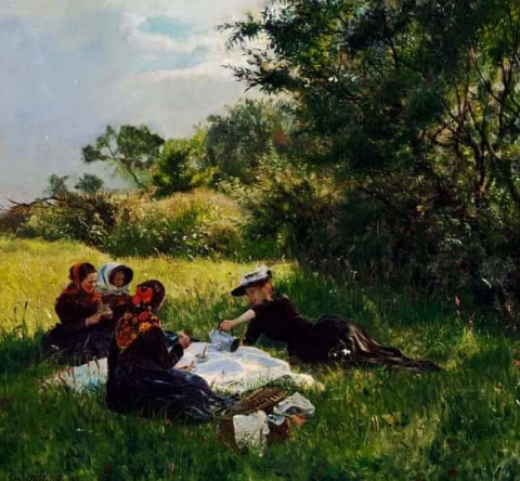 Beber café ao ar livre, 1892