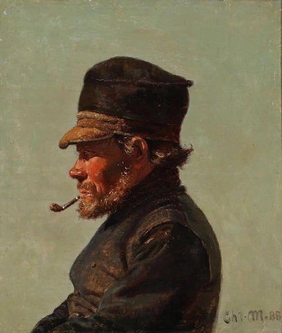 Länsirannikon kalastajan muotokuva 1888