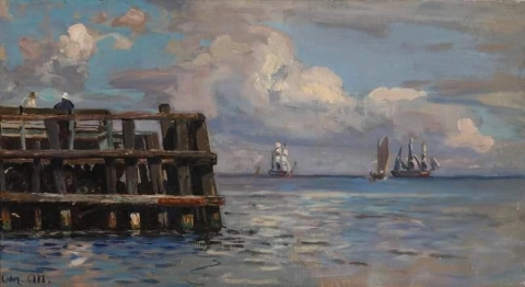 ドラゴールの桟橋の帆船