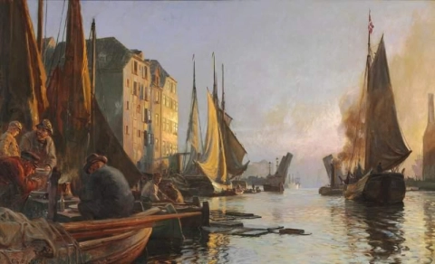 O porto de Knippelsbro em Copenhague