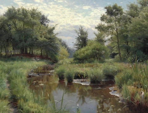 Een open plek in het bos op een zomerdag bij een beekje, 1893