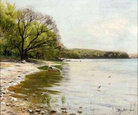 Una scena costiera nella primavera del 1900