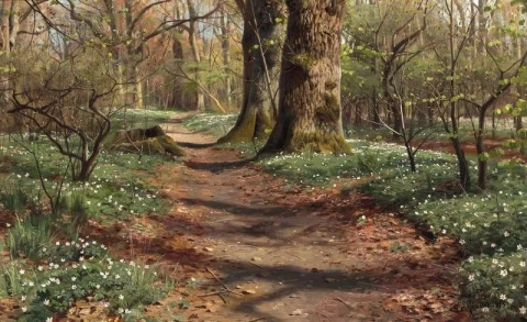 Un día de primavera en el bosque de Charlottenlund 1915