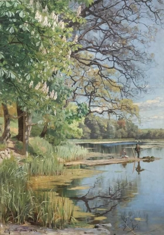 Kalastus järvellä 1894