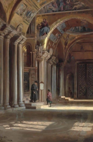 Interiør fra St. Mark S-basilikaen i Venezia 1928
