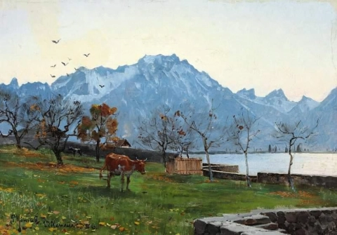 Landskap fra Villeneuve Frankrike 1886