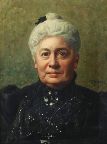 艺术家表弟夫人的肖像莫格尔万