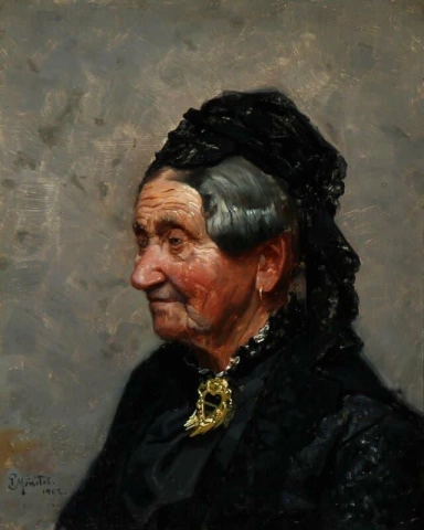 Portret van een oudere vrouw 1902