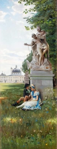Романтическая сцена из парка Фреденсборгс