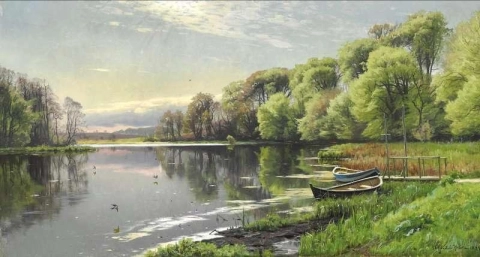 Spring Day At Molledammen At Orholm 1894