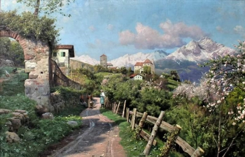 Kevätmaisema Tirolissa 1913