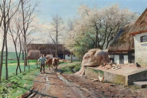 Frühling bei Samso bei einem Bauernhof 1927