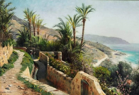 Dia de verão ao longo da costa italiana perto de Amalfi, 1902