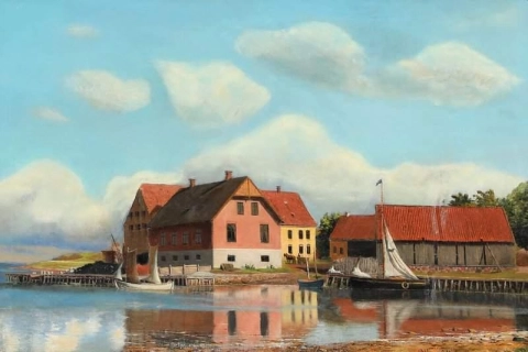 De haven in Norsminde 1878