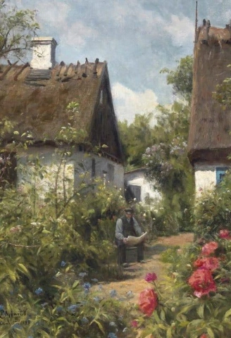 Today S News Is Read In A Shady Spot In The Garden Between Two Thatched Wings 1939