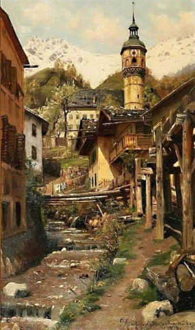 インスブルックの街の風景 1909