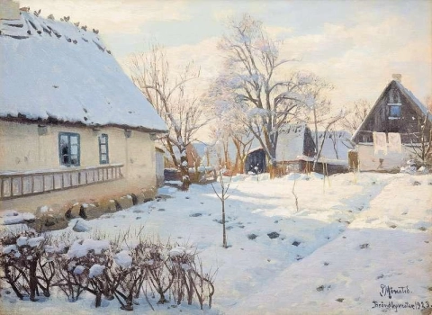 1923 年丹麦布隆德比维斯特的冬天