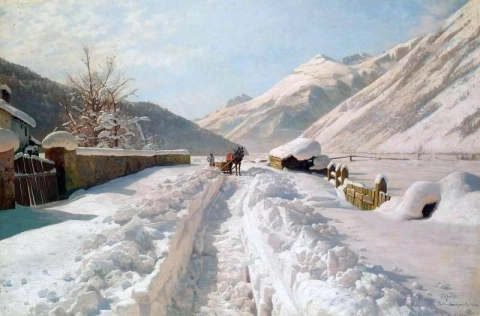 Vinter i Ponte-campovasto Sveits