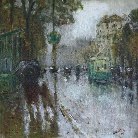 Paris na chuva, por volta de 1910