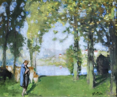 Promenade Au Bord Du Lac Ca. 1920