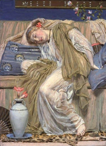 En sovende jente ca. 1875