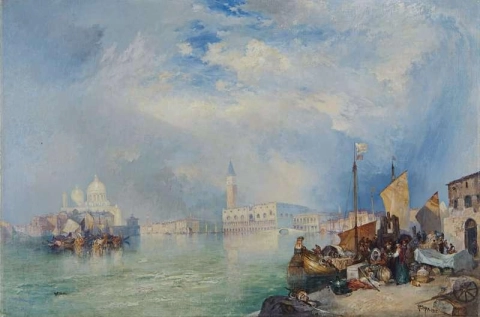 Ingången till Canal Grande Venedig 1915