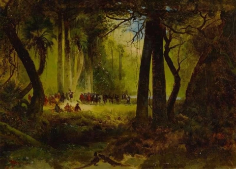 1877年、インディアンによるドミニク・ド・グルグの歓迎