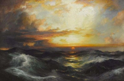 Sole che tramonta in mare 1907