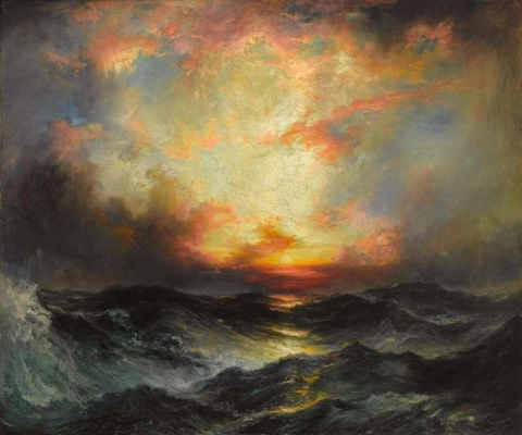 Puesta de sol en el mar 1907