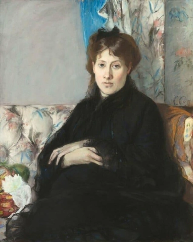 Porträtt av Madame Edma Pontillon Nee Edma Morisot Konstnärens syster 1871