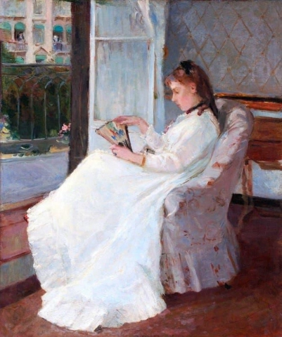 La hermana del artista en una ventana 1869
