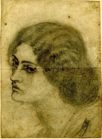 Porträtt av Jane Morris 1857