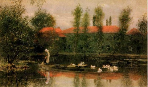 默顿威廉·莫里斯作品的池塘