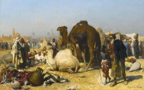 De Kamelenmarkt Caïro ca. 1886