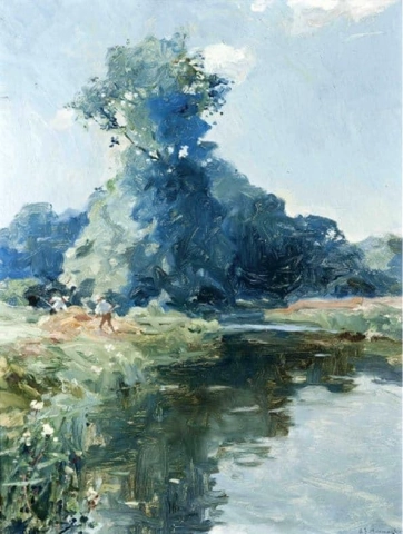 Een rustig stuk rivier, 1900